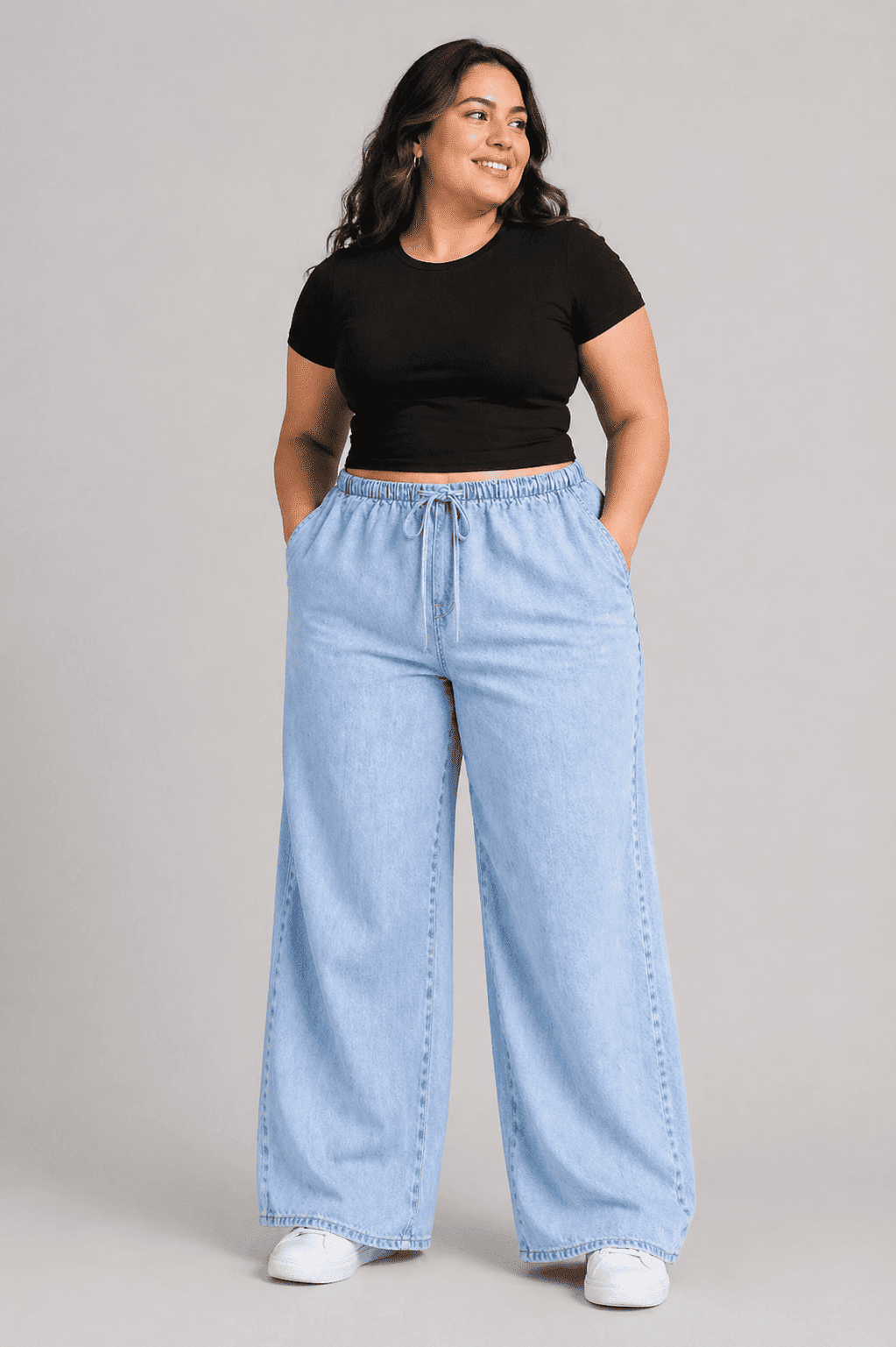 Women Light Blue Straight Fit Soft Denim Jeans | BLUETA
