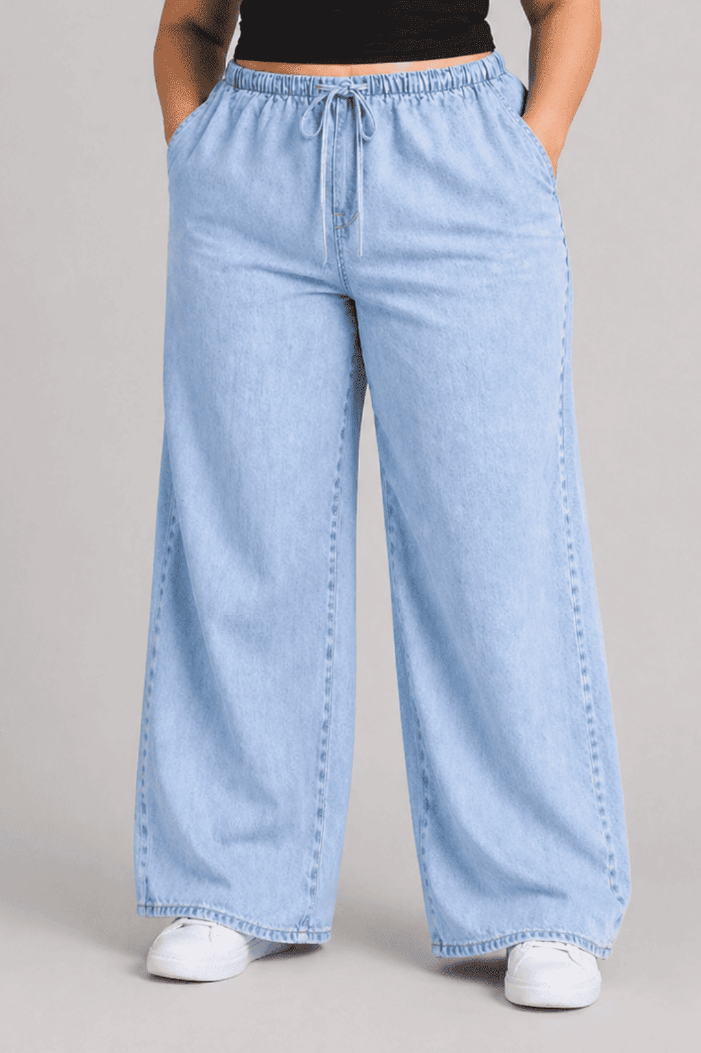 Women Light Blue Straight Fit Soft Denim Jeans | BLUETA