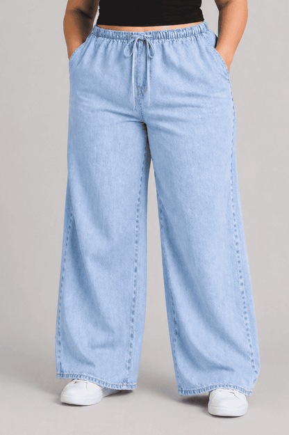 Women Light Blue Straight Fit Soft Denim Jeans | BLUETA