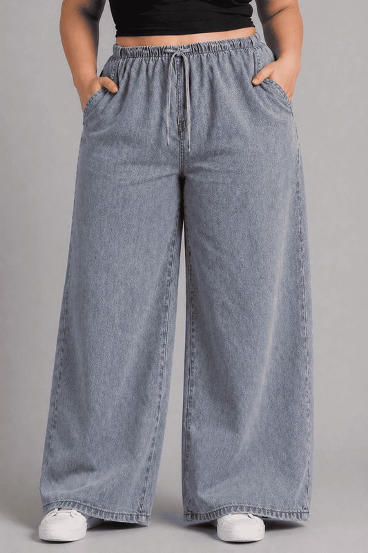 Women Blue Grey  Straight Fit Soft Denim Jeans | TEMPA