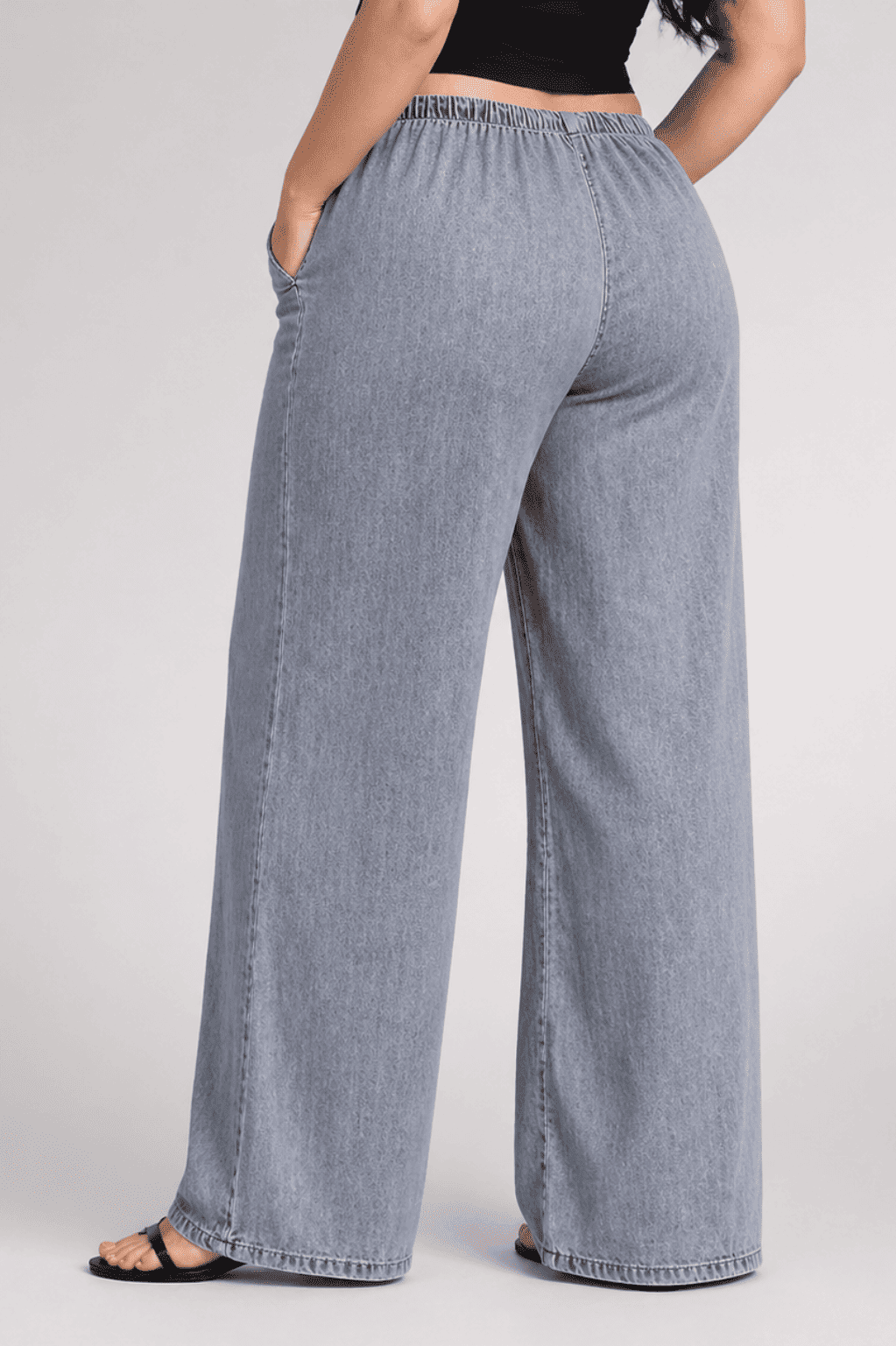Women Blue Grey  Straight Fit Soft Denim Jeans | TEMPA
