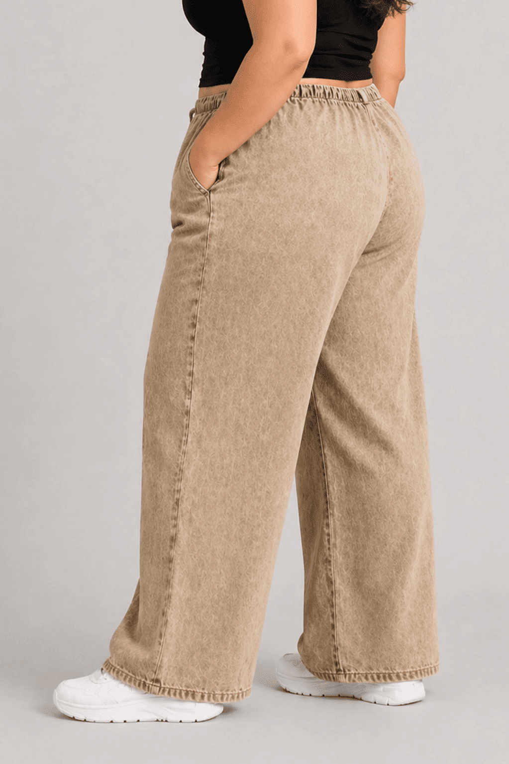 Women Light Coffee Beige Straight Fit Soft Denim Jeans | COFEETA