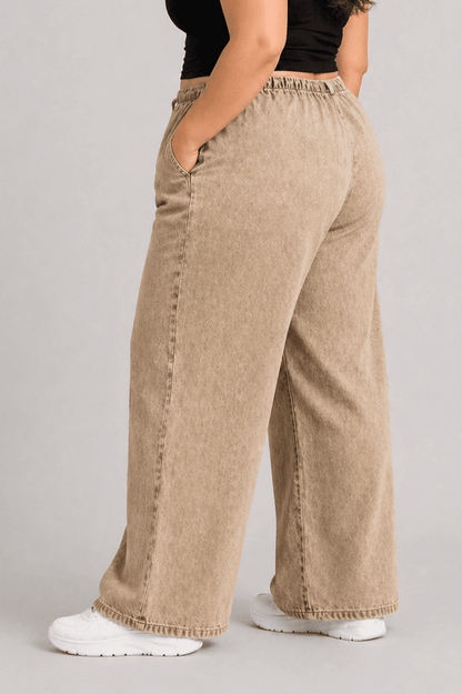 Women Light Coffee Beige Straight Fit Soft Denim Jeans | COFEETA