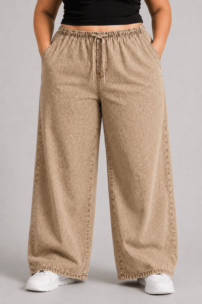 Women Light Coffee Beige Straight Fit Soft Denim Jeans | COFEETA
