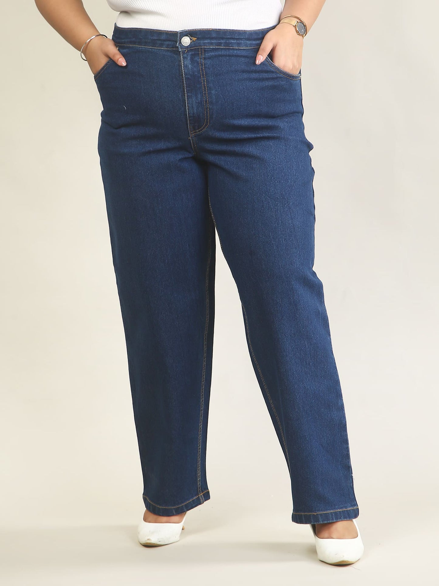 Women Denim Blue Denim Pants | XS to 8XL