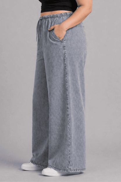Women Blue Grey  Straight Fit Soft Denim Jeans | TEMPA