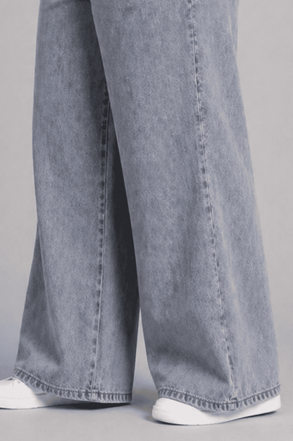 Women Blue Grey  Straight Fit Soft Denim Jeans | TEMPA
