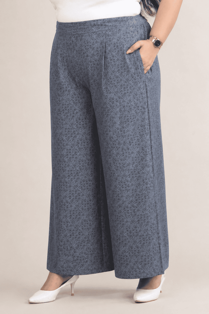 Premium Micro Floral Printed Wide Leg Palazzo Pants for Women (XS–10XL)