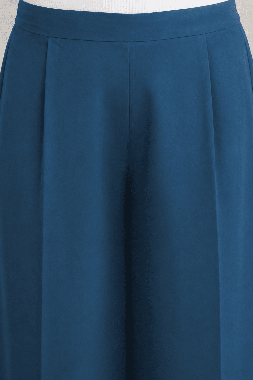 Women Denim Blue Printed Palazzo Pants | TEUCO