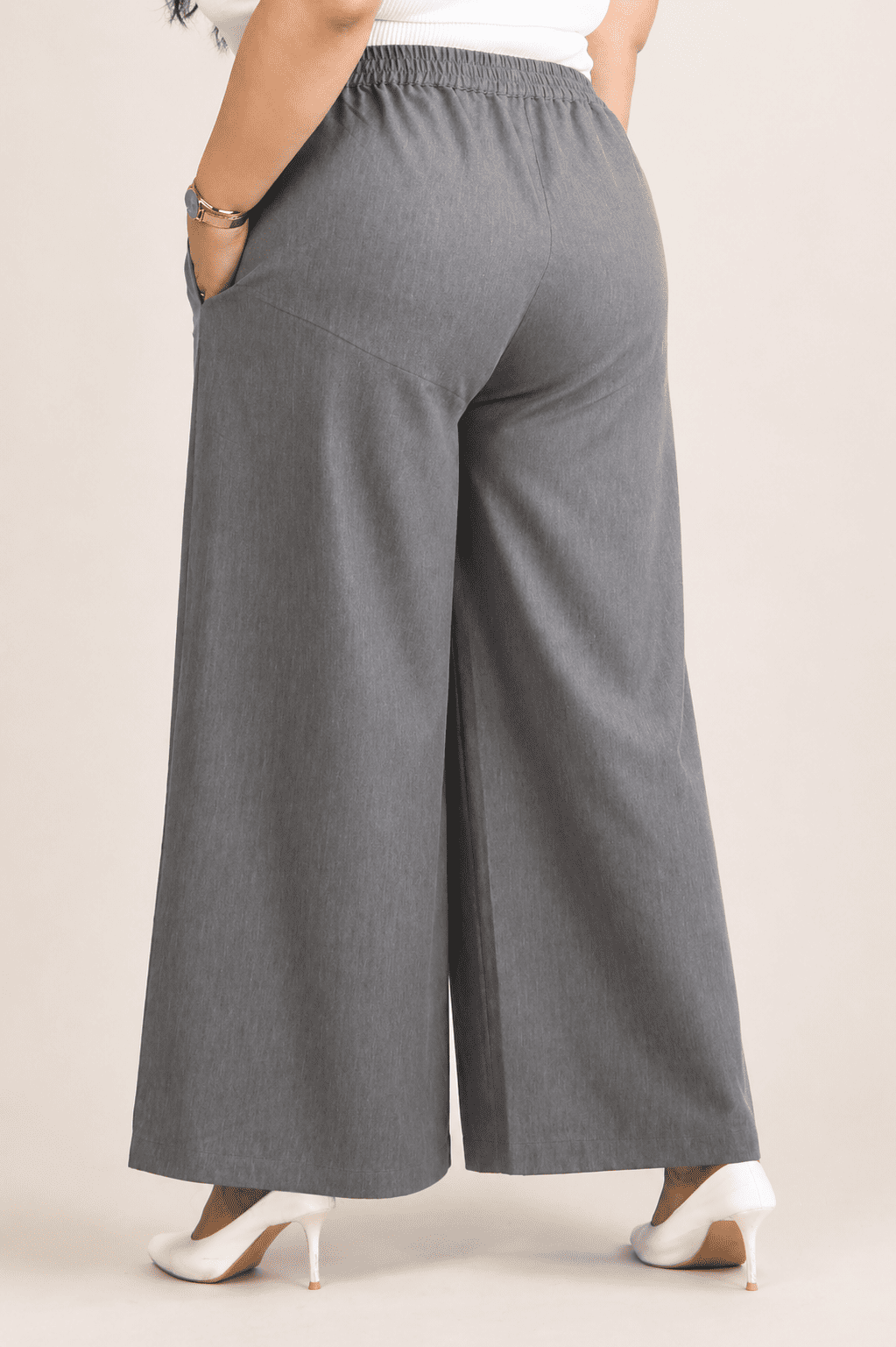 Premium Grey Wide Leg Palazzo Pants for Women | GREYTO