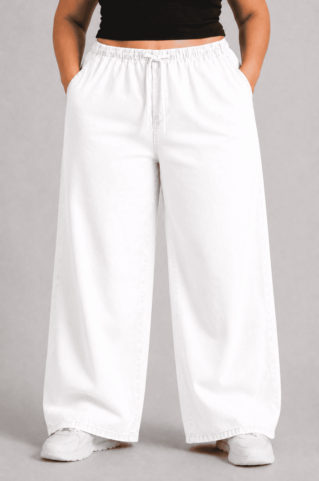 Women White Beige Straight Fit Soft Denim Jeans | SOFEETA