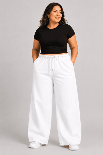 Women White Beige Straight Fit Soft Denim Jeans | SOFEETA