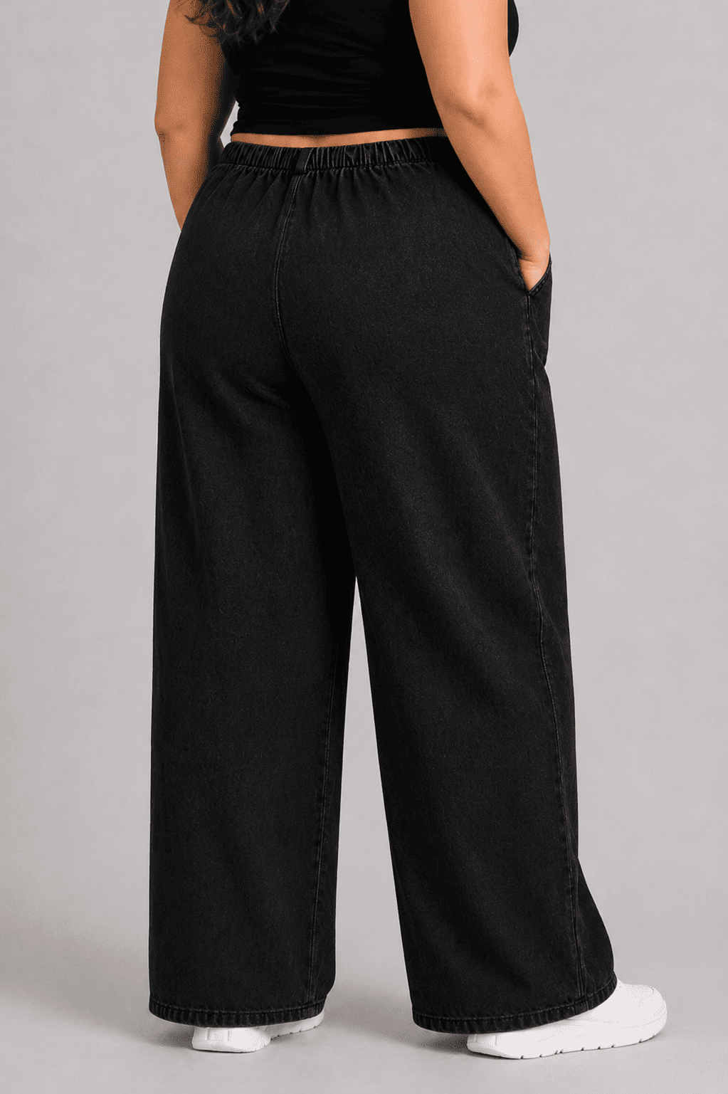 Women Black Beige Straight Fit Soft Denim Jeans | BLACTI